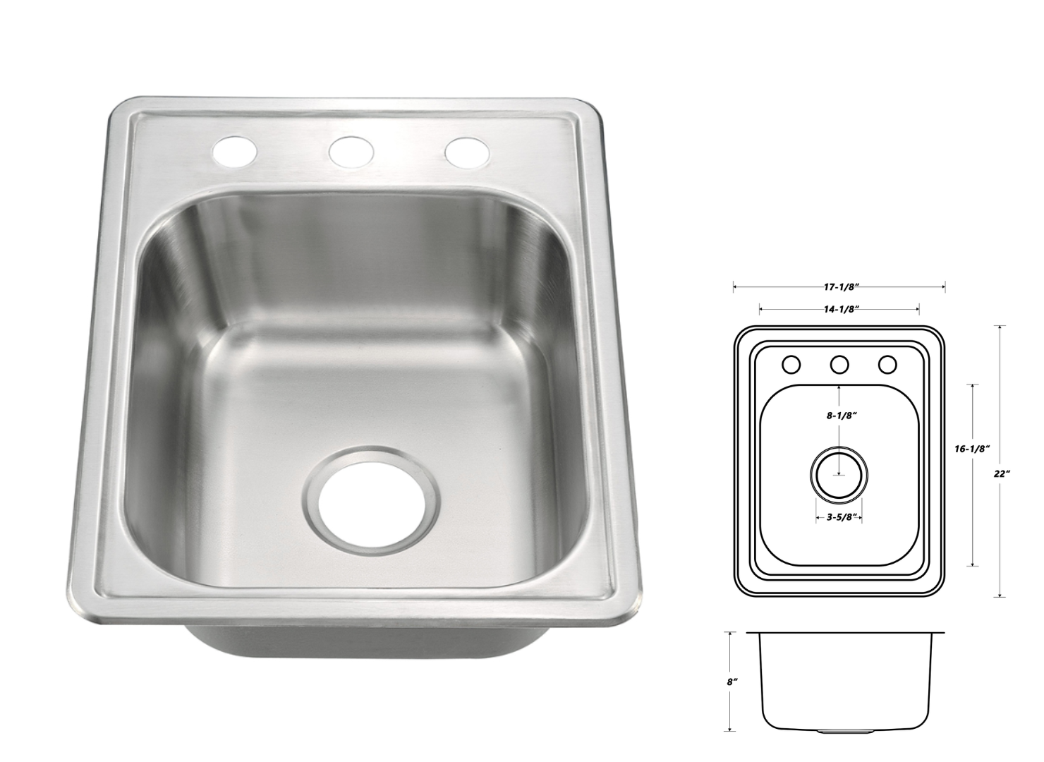 Top Mount Stainless Steel